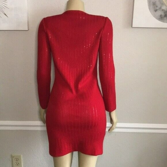 ST. JOHN Sequins/Red Mini Dress Size P - Picture 2 of 6